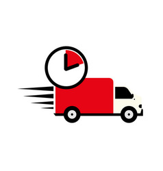 Fast Moving Shipping Delivery Truck Line Flat