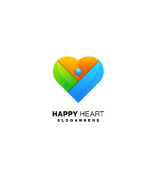 Happy Heart With People Logo Design