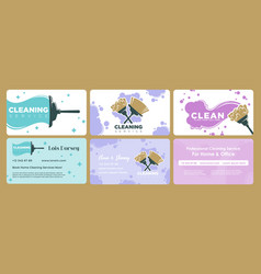 Business Card Design Set For Cleaning Service