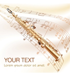 Classical Soprano Sax On Musical Notes Background