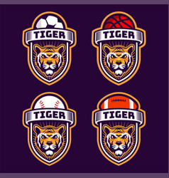 Tiger Head Sport Badge Mascot Logo