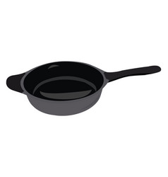 Black Frying Pan On A White Background