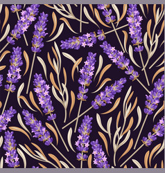 Dry Lavender With Leaves Seamless Pattern