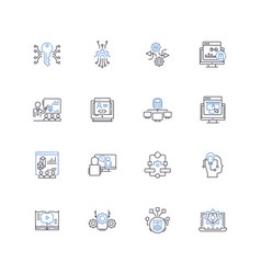 Incident Response Line Icons Collection Attack