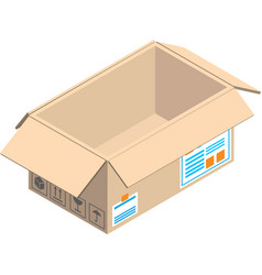 Open Parcel Box In 3d Isometric Style