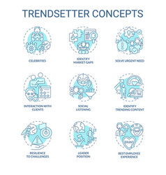 Trendsetter Turquoise Concept Icons Set