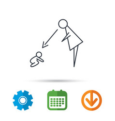 Under Nanny Supervision Icon Babysitting Sign