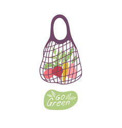 Mesh Eco Bag Full Of Vegetables