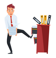 Office Paperwork Worker With Stack