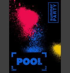 Summer Pool Party Typography Grunge Retro Poster