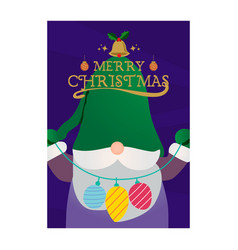 Christmas Card With Gnome Character Design