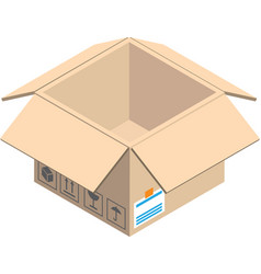 Open Parcel Box In 3d Isometric Style