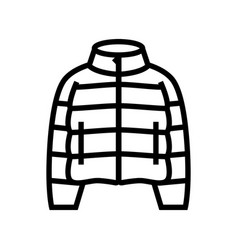 Puffy Jacket Outerwear Female Line Icon