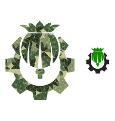 Triangulated Mosaic Opium Industry Icon In Camo