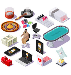 A Set Of Casino And Poker Games Isometric