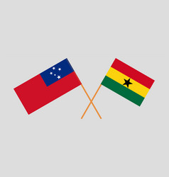 Crossed Flags Of Samoa And Ghana Official Colors