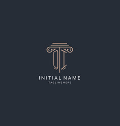 Oi Monogram Logo With Pillar Shape Icon Luxury