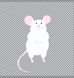 White Rat With Pink Ears And A Tail Symbol