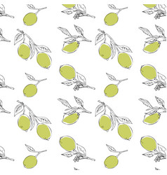 Pattern With Lemons And Leaves Seamless Texture