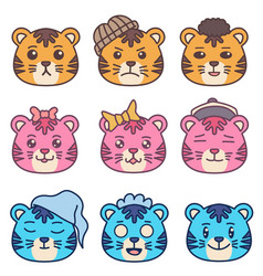 Set Cute Tiger