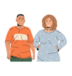 Smiling Overweight Couple Isolated