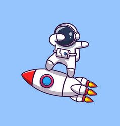 Cute Astronaut Dabbing On Rocket Cartoon