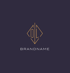 Initial Letter Dl Logo Monogram With Diamond