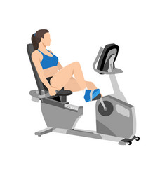 Woman Doing Recumbent Bike Cardio Exercise