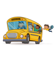 Funny School Bus Kids Riding