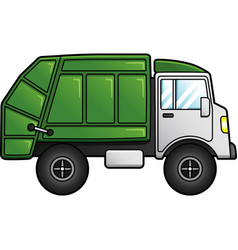 Garbage Truck Cartoon Clipart Colored