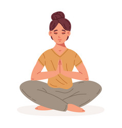 Woman Sitting In Yoga Lotus Pose Meditation