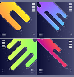 Modish Backgrounds With Designed Shapes Pack Of 4