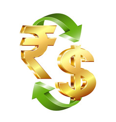 Rupee And Dollar Currency Sign Exchange Money