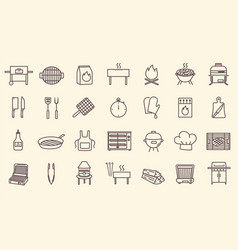 Barbecue icons Royalty Free Vector Image - VectorStock