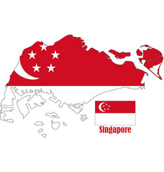 Singapore Map And Flag