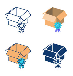 Box With Award Icon Set