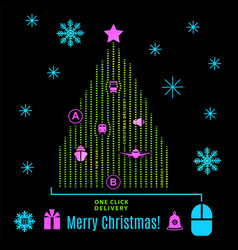 Christmas Logistics Card Neon Schematic