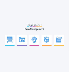 Data Management Blue 5 Icon Pack Including Data