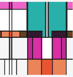 Manic Mondrian Pink Teal Retro Color Composition