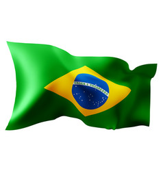 Flag Of The Brazil Waving In The Wind