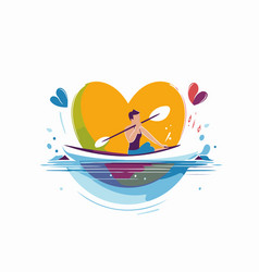 Man In A Kayak With Heart The Water