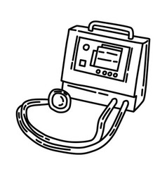 Portable Ventilator Machine Icon Doodle Hand