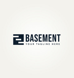 Simple Basement Stair Logo Template Design