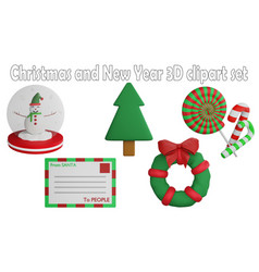 Christmas And New Year Clipart Element 3d Render