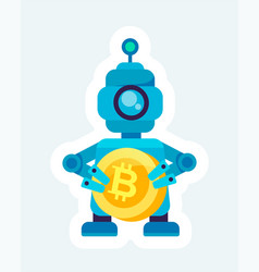 Crypto Trading Robot Holds Bitcoin Cryptocurrency