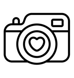 Love Photography Camera Simple Line Icon