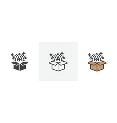 Open Gift Box Icon Set Of Surprise