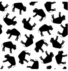 Pattern With Bison Black And White