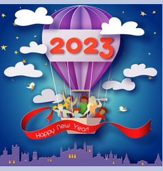 2023 New Year Design Greeting Card With Kids In