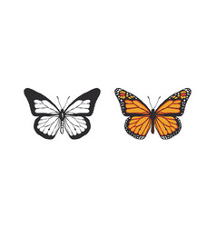 Butterflies Icons Hand Drawn Butterfly Contours